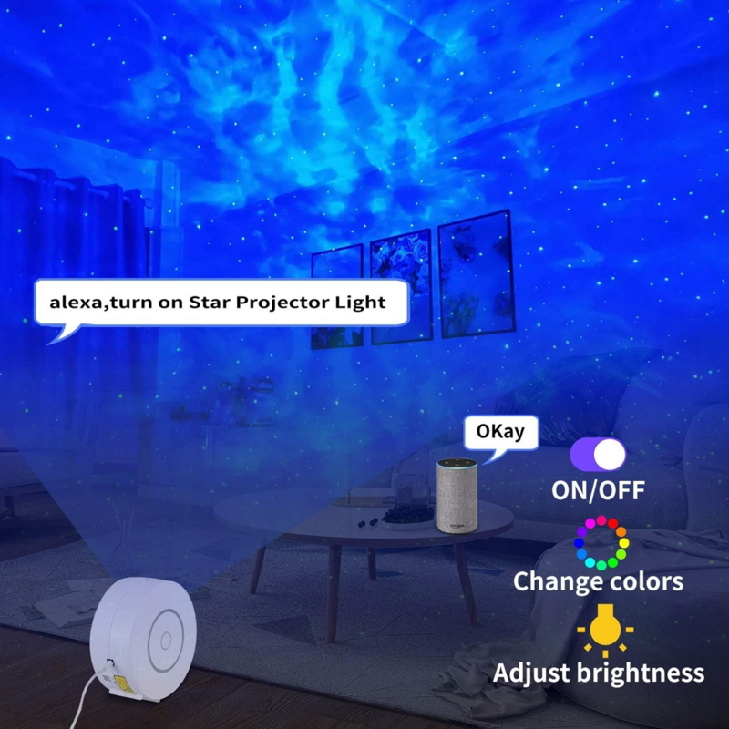 Jinashu Star and Galaxies Projector,Tuya Wifi Galaxy  Night Projector Starry Sky,LED Galaxy Projector,Lamp Alexa Google Home