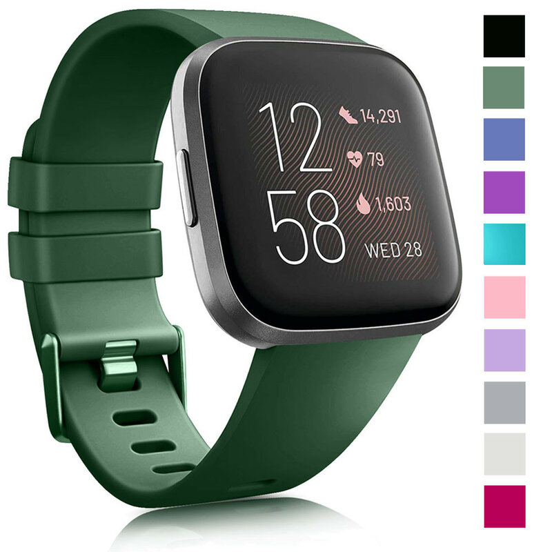 Fitbit Versa 2 밴드 실리콘 스포츠 교체용 손목 벨트 시계 밴드, Fitbit Versa Lite 팔찌 Smartwatch 액세서리