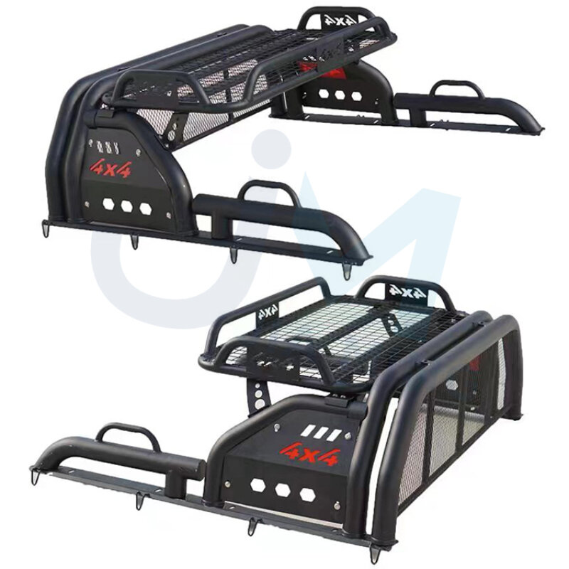 Preto personalizado Sports Roll Bar, 4x4 Pickup Truck Roll Bar com cesta de bagagem para diferentes modelos de carros