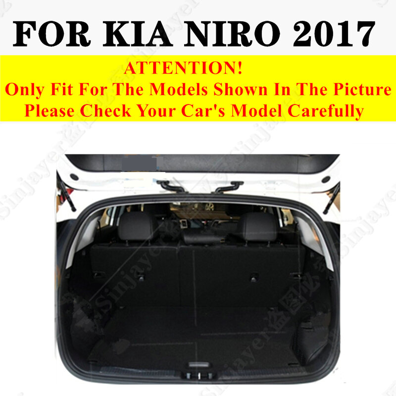 Alas bagasi mobil ด้านข้างสูงสำหรับ Kia niro 2017ถาดท้ายรองเท้าบูตแผ่นรองสัมภาระพรมรองสัมภาระด้านหลังสินค้าพรมป้องกันฝาครอบภายในรถยนต์