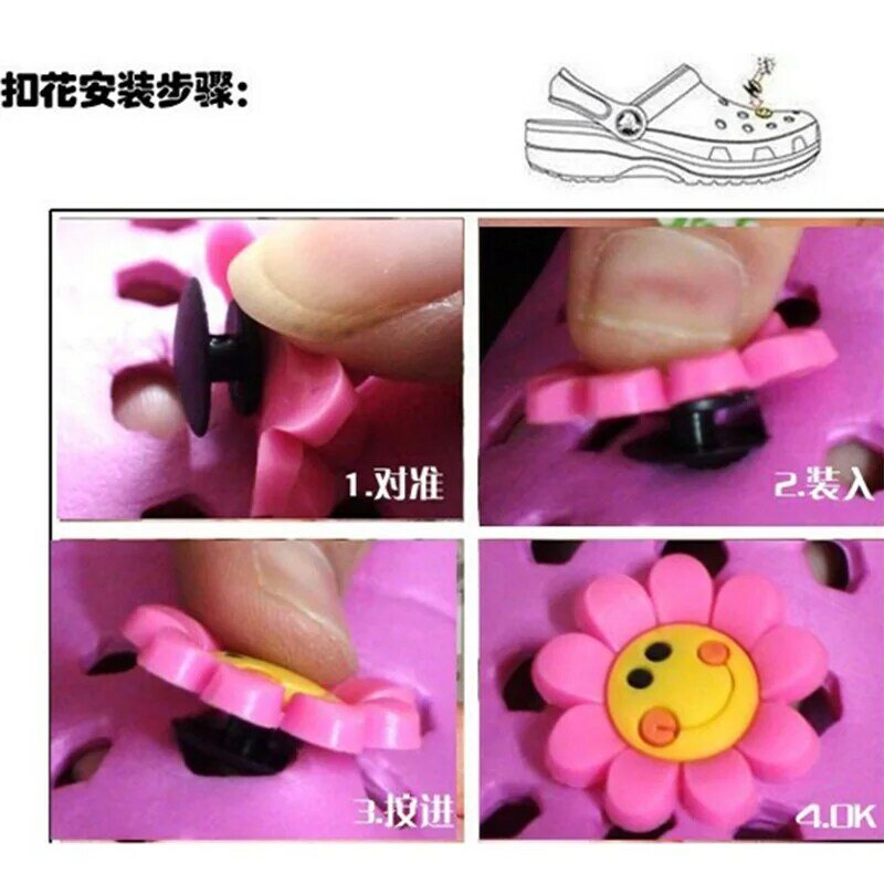 new carton shoe Charms Accessories PVC pink pig Shoe Decoration For clog accessories wristbands jea Girls Kids Party X-mas Gifts