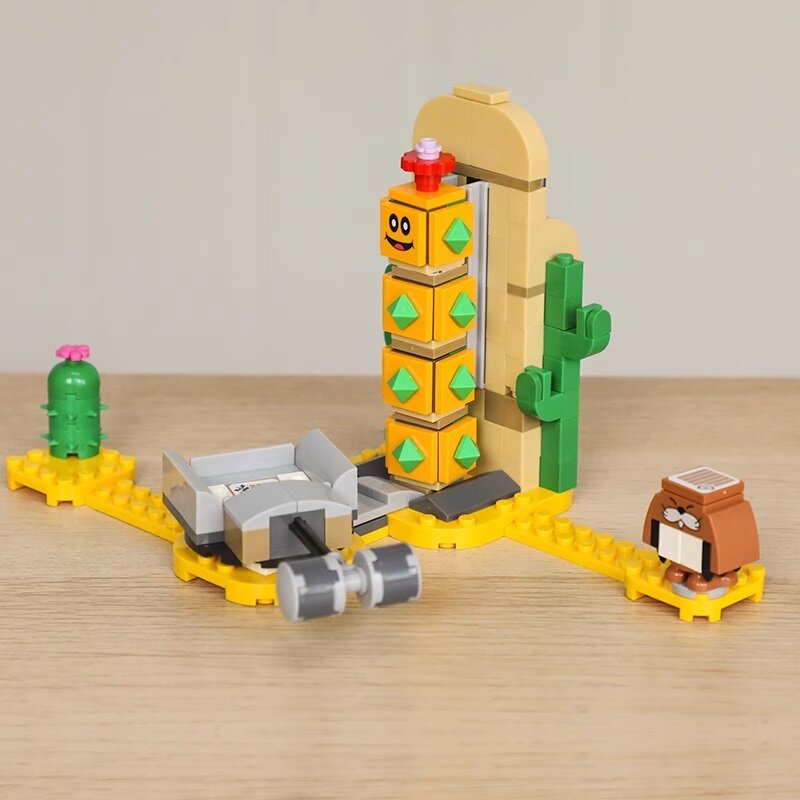 Kompatybilny 71363 Super Mario Bros Desert Pokey zestaw rozszerzający klocki Mini zabawki figurki akcji