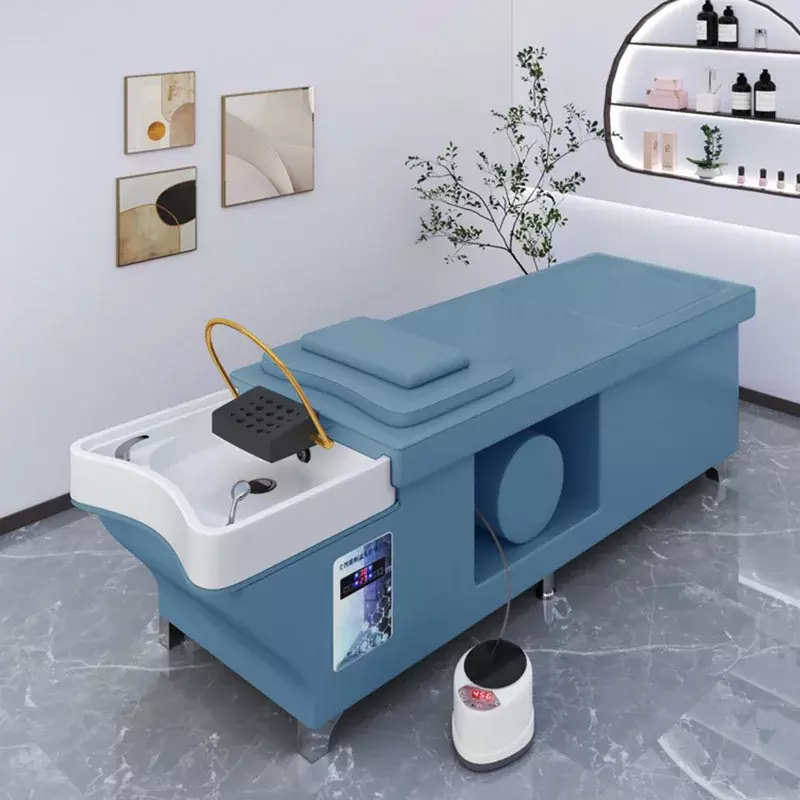 Портативная кровать для мытья волос, подставка для стилистов с резервуаром для воды, стул для салона, мебель для салона, MQ50SC