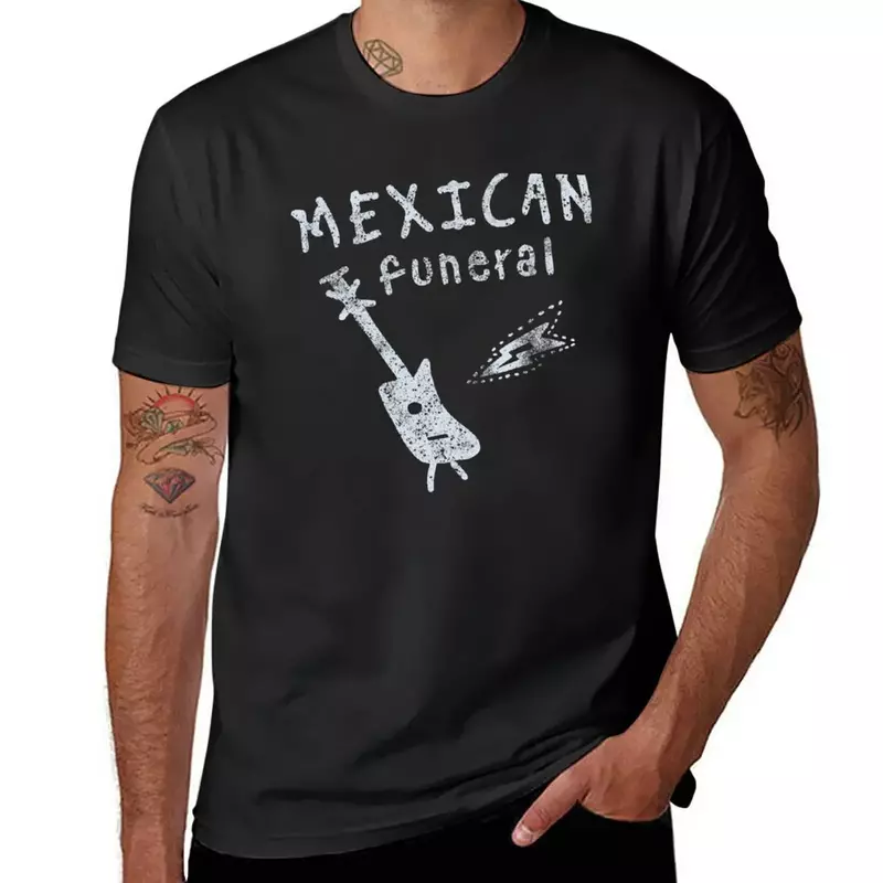 Camiseta fúnebre mexicana para homens, roupas estéticas, camisetas vintage