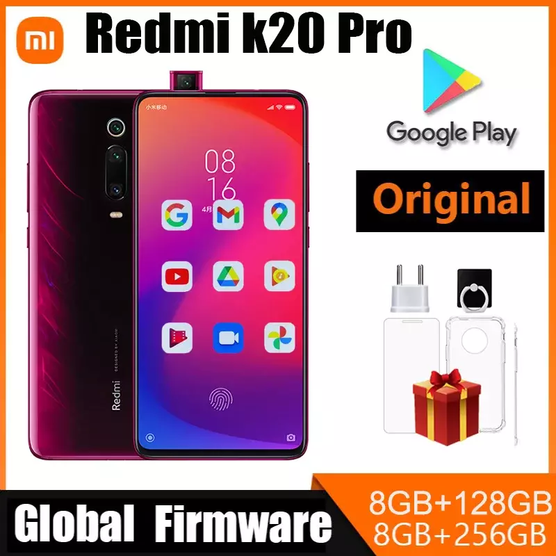 Xiaomi-teléfono inteligente Redmi K20 Pro, Smartphone Mi 9T PRO, 6GB de RAM, 128GB de ROM, Snapdragon 855, cámara de 48 MP + 20 MP, a color, con regalo