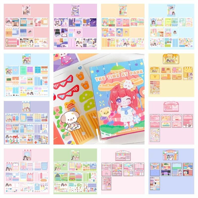 Paper DIY Kids Quiet Book Shiny Handmade Girls Busy Book Material Package Sticker Book Cartoon DIY Toys Princess Toddlers