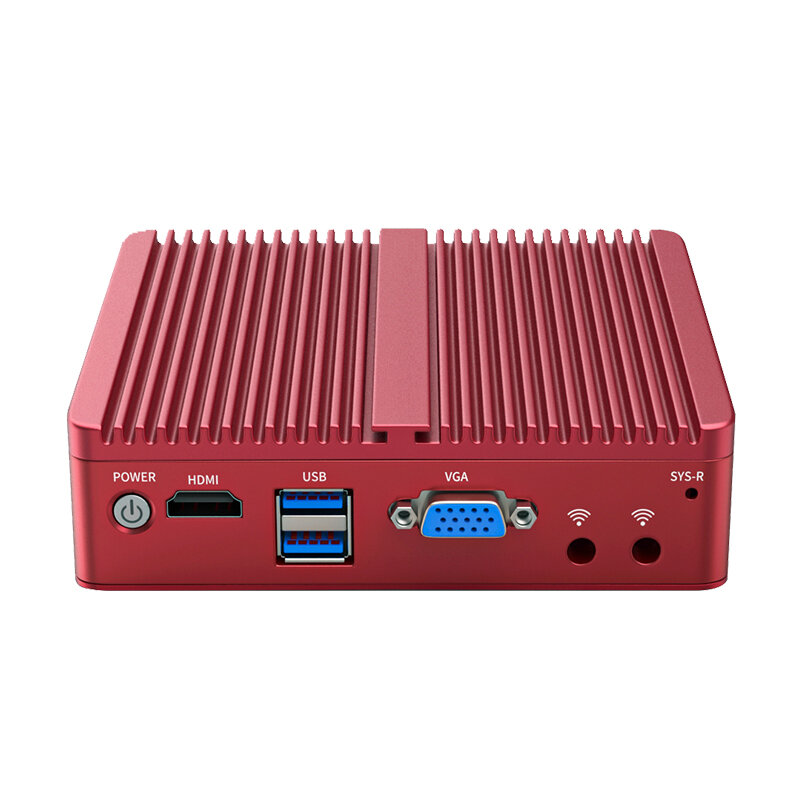 BKHD-Router macio personalizado comercial, G30, vermelho, Celeron, J4125, Firewall fanless, 4x1G, 2.5Gbps, Mikrotikos, Pfsense, OpenVPN, Sophos, FW