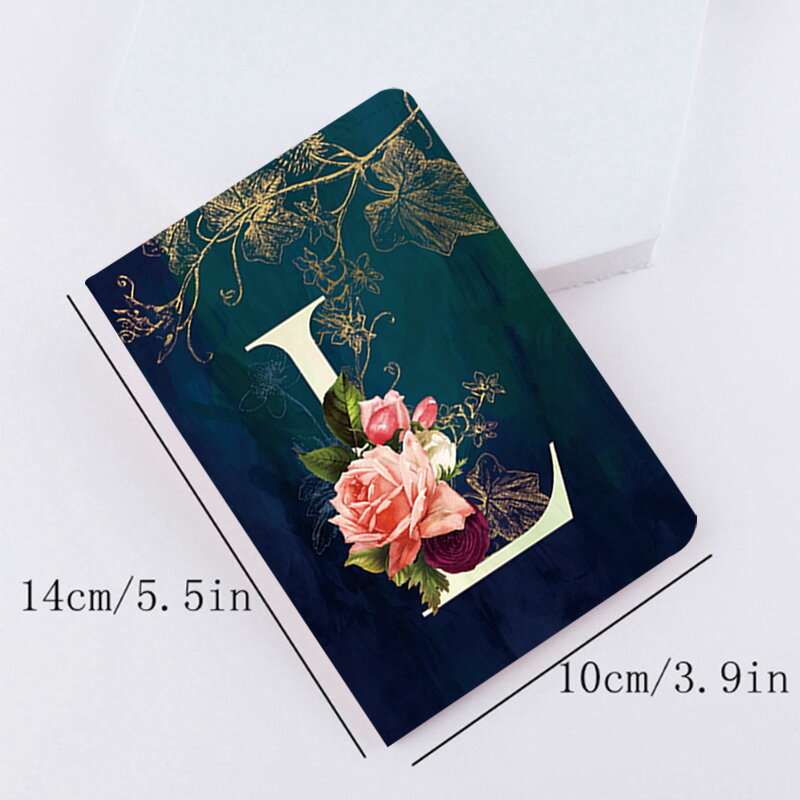 Passport Sleeve ID Cred-Card Business Card Holder Protector Cover Flower Letter Print Passport Covers Pu Leather Waterproof Case