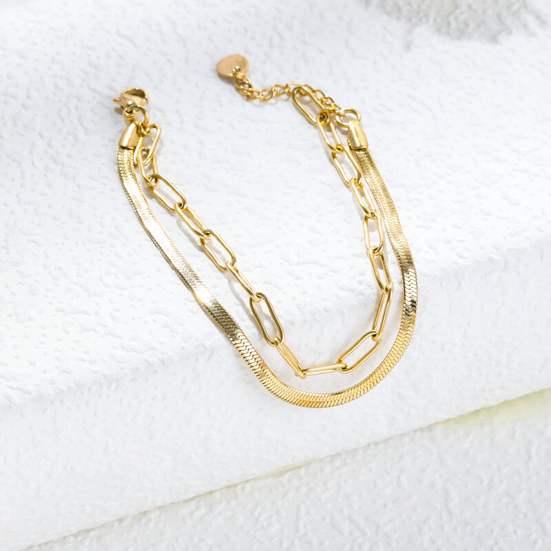 VG 6 YM catena minimalista 2022 bracciale in acciaio inossidabile dichiarazione 18 carati placcato oro reale ragazze bracciale turchese gioielli regali