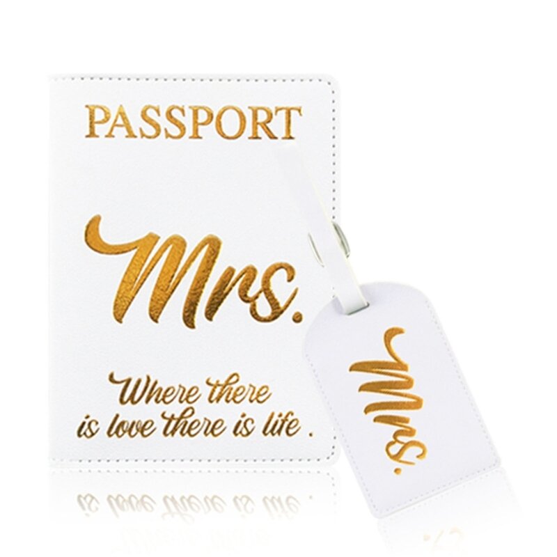 Porte-passeport en cuir PU pour Couple amoureux, d'étiquettes bagages, étui pour cartes