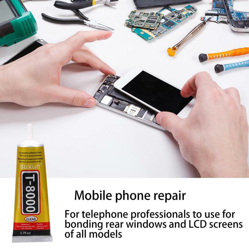 Lem reparasi ponsel T8000, lem elektronik multifungsi DIY untuk layar ponsel, lem perekat ponsel