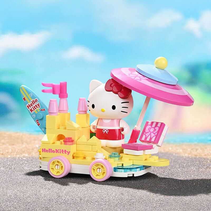Keeppley-Sanrio Kuromi Float Parade Block ، سلسلة كرتونية Melody ، نموذج التجميع ، لعبة الديكور ، هدية عيد ميلاد ، أصلية