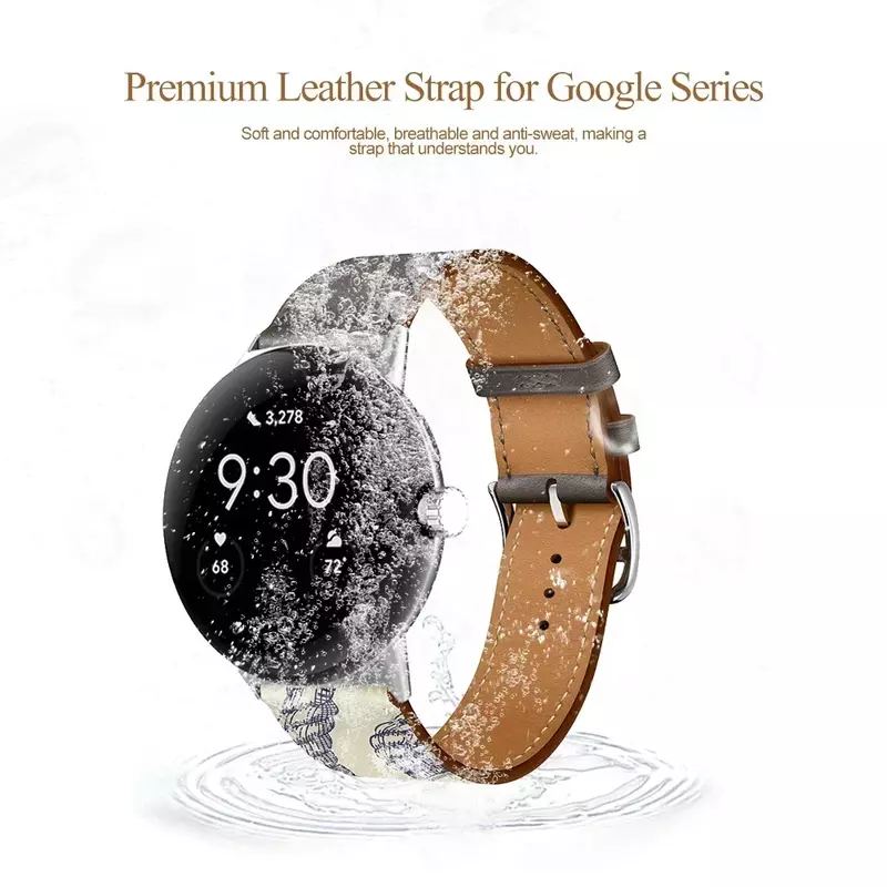 Bracelet de montre en cuir pour Google Pixel, bracelet de montre, bracelet Smartwatch, ceinture, gooforban Pixel 2, accessoires de sangles de montre