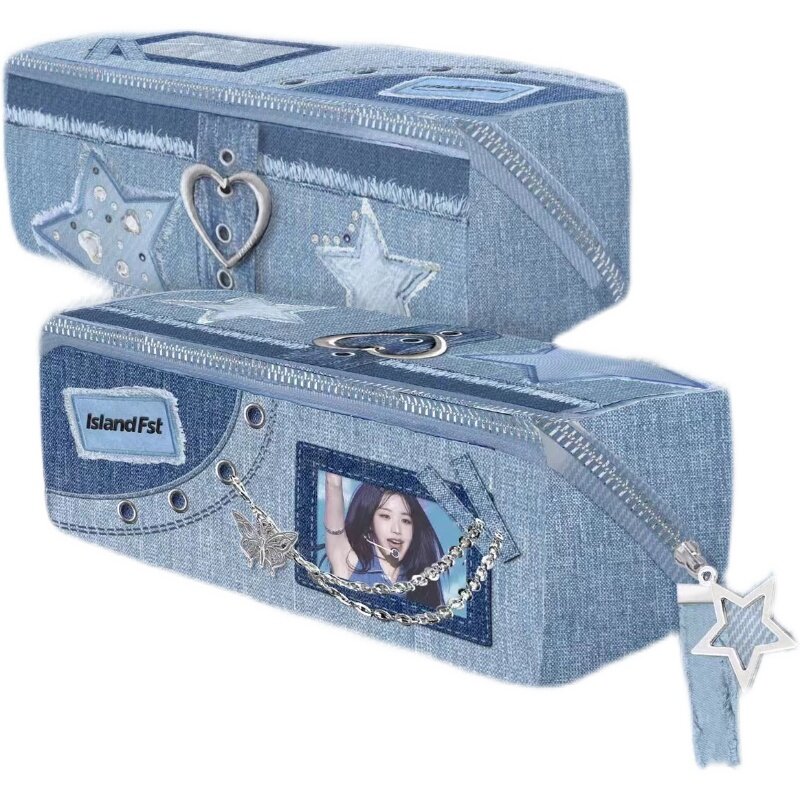 New Jeans Star Prism Pencil Case Makeup Bag Stationery Storage Bags