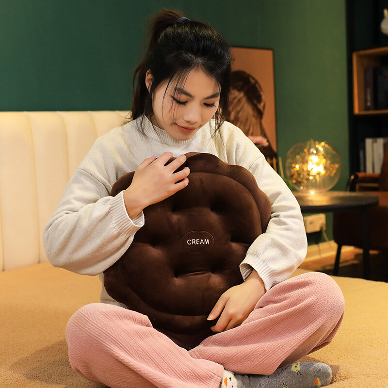 42cm simulato biscotto al cioccolato peluche bambola cuscino latte Sandwich biscotto peluche cuscino decorazione camera da letto soggiorno sedia