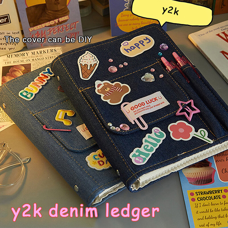 Оригинальные джинсовые блокноты, блокноты, журнал, ручной дневник, дневник с кармашком, блокнот для хранения канцелярских принадлежностей, корейские школьные принадлежности