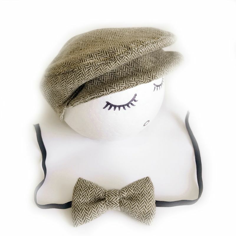 Baby Newborn Peaked Beanie Cap Hat Bow Tie Photo Photography Prop Infant Boy  Gatsby Hat  Hat