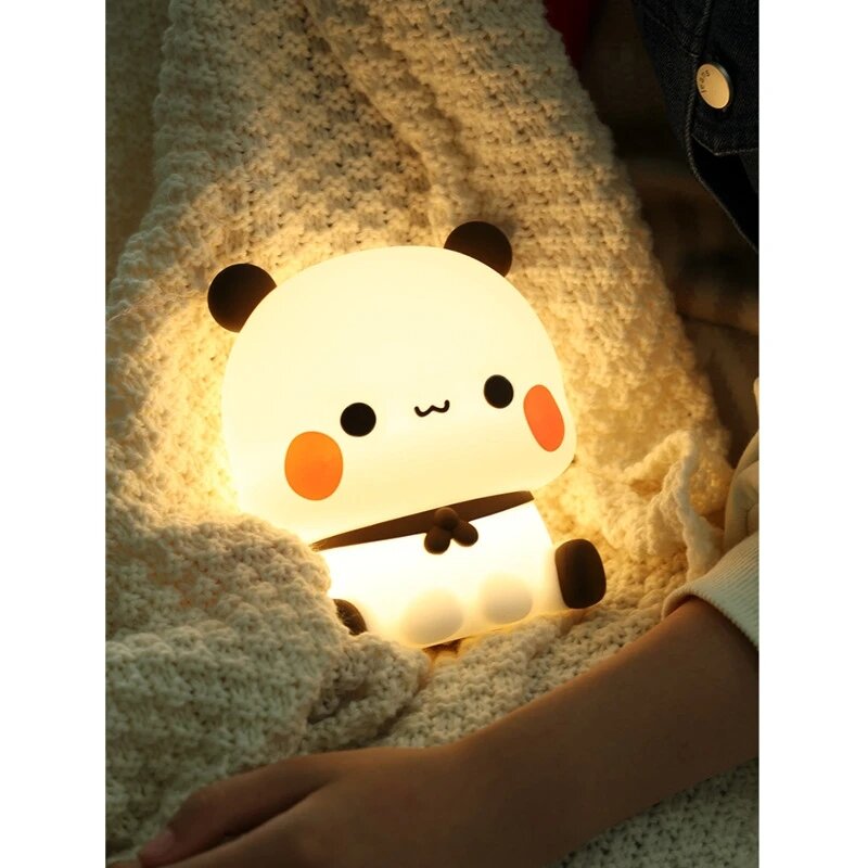 Lampu malam Led beruang Panda Bubu dan Dudu, lampu malam kartun hewan lucu untuk anak-anak, samping tempat tidur, kamar tidur, ruang tamu dekoratif