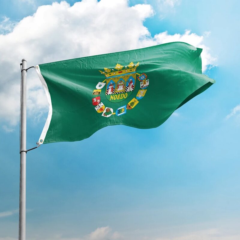 علم إشبيلية 3 * 5FT 90*150 سنتيمتر أعلام مقاطعة إسبانيا تصميم مخصص في الهواء الطلق ديكور لافتات البوليستر UV المقاومة مزدوجة غرزة
