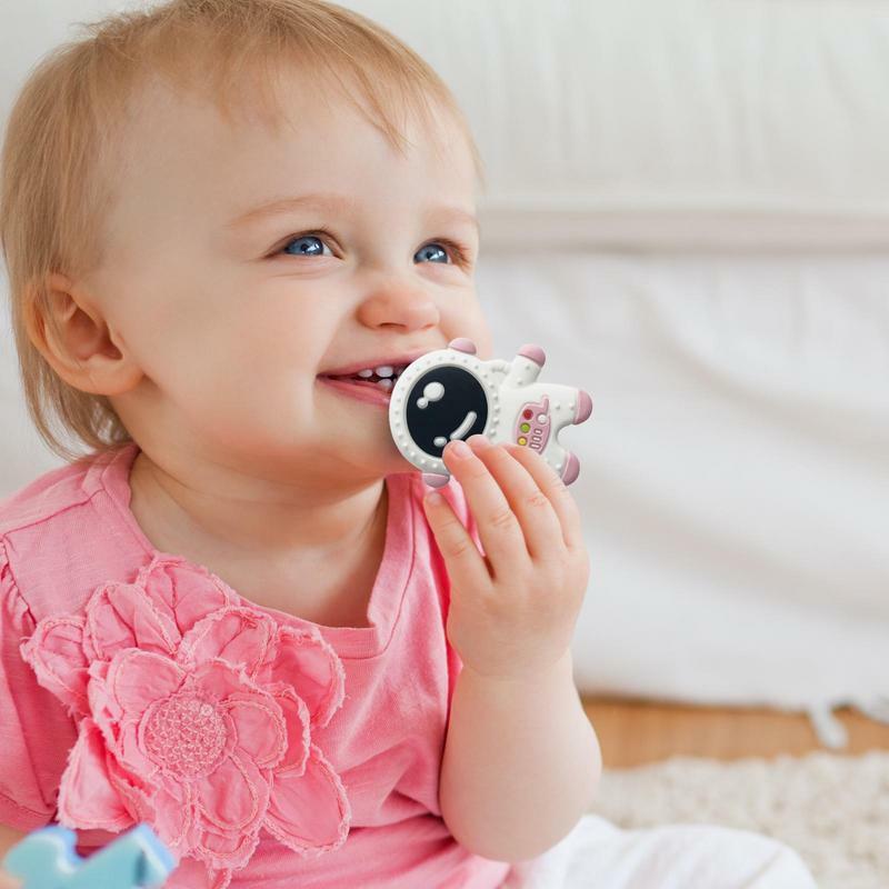 Gryzaki silikonowy śliczny gryzak spożywczy wyjątkowy gryzak astronauta śmieszne zabawki produkt dla dzieci śliczne elastyczne materiały do ząbkowania