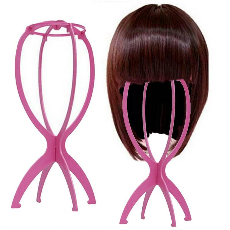 Soporte plegable para exhibición de peluca, accesorio de plástico portátil para secado de estilismo, 5x17,5 cm