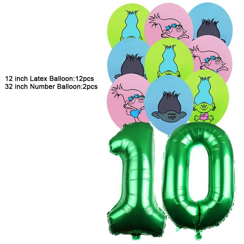 Disney trolle magiczne włosy Elf motyw materiały do dekoracji przyjęcia urodzinowego jednorazowe sztućce balon w tle Baby Shower prezent dla dzieci