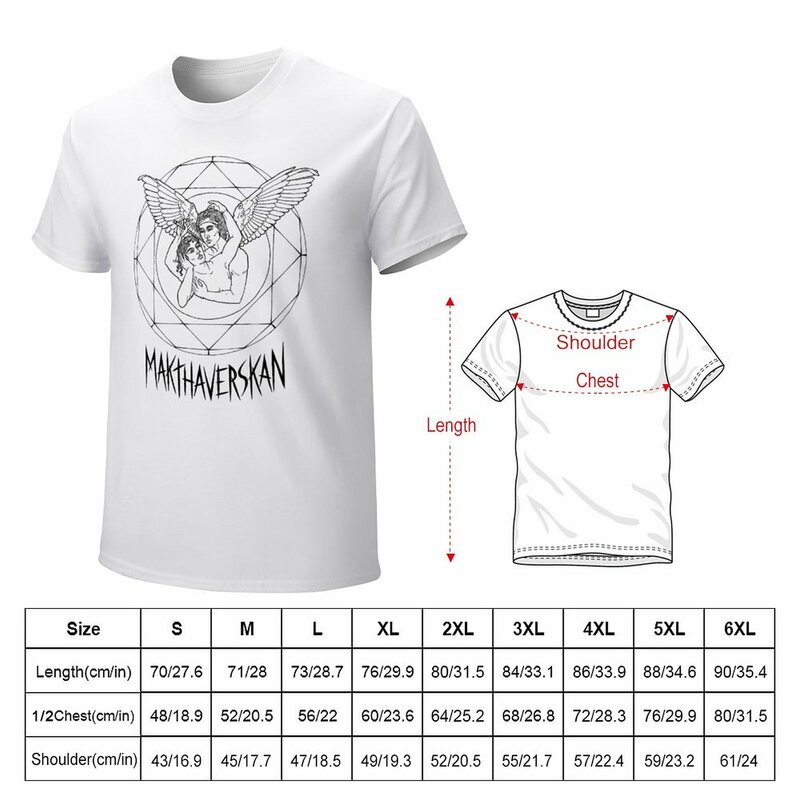 Camiseta negra de makthoverskan para hombre, camisa de Anime, Camiseta de algodón