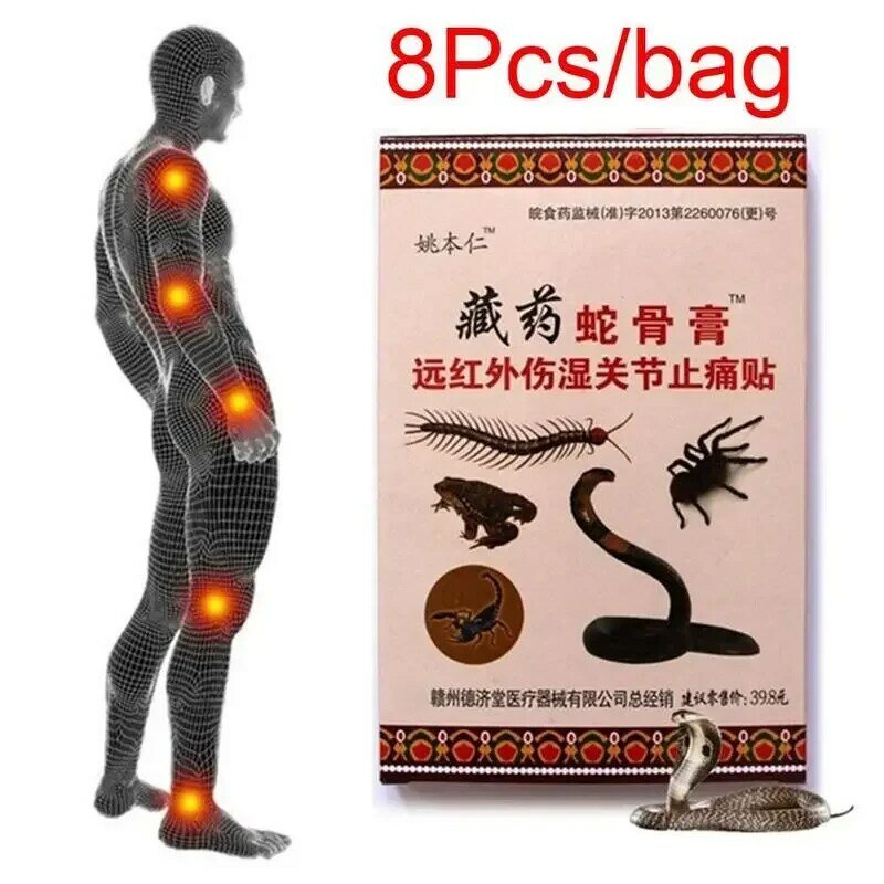 8 sztuk chiński ekstrakt Scorpion tynk staw kolanowy Plaster przeciwbólowy dla ciała reumatoidalne zapalenie stawów ulga w bólu