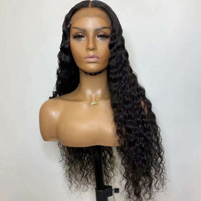 180Density Soft 26“Long Kinky Curly Lace Front Wig For Black Women BabyHair Black Glueless Preplucked Heat Resistant Daily Wig