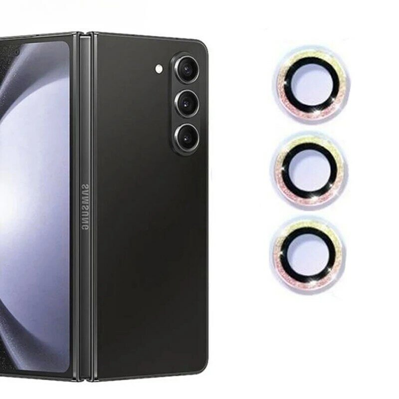 Protector de lente de cámara brillante para Samsung Galaxy Z Fold 5 6, anillo de lente de Metal de diamante, cubierta de vidrio para Samsung Z Flip5 6