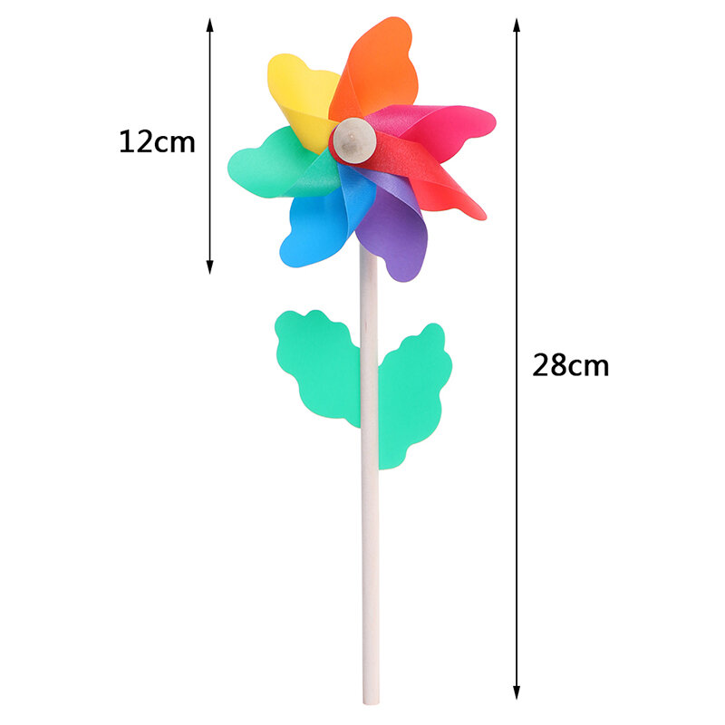 New Colorful Wood Windmill 7 Leaves Wind Spinner Wind Spinner Pinwheels Home Garden Yard Decoration Kids Toys Ornament Kids Toys