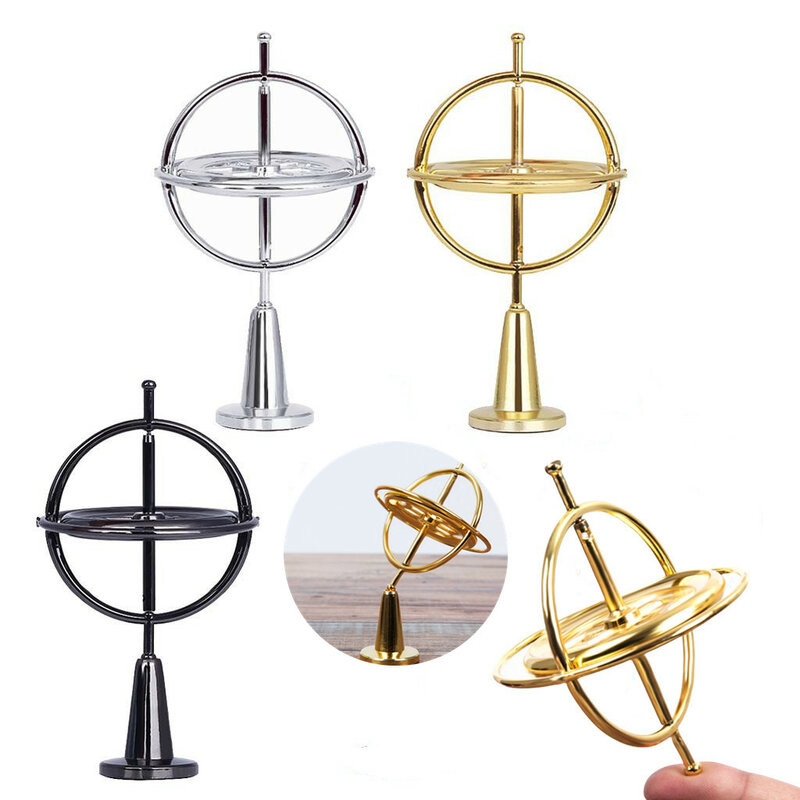 Metal Self-balancing Finger Gyroscope Anti-gravity Colorful Metal Gyro Adults Kids Decompression Stress Relief Spinning Toy