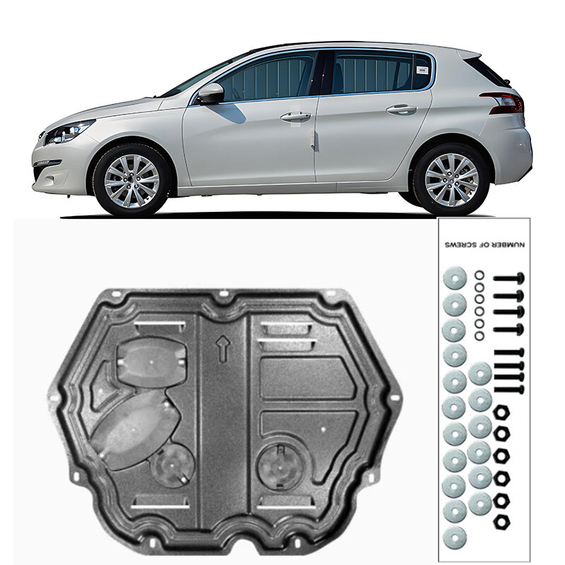 Для Peugeot 308 2013-2020 2019 2018 защита основания двигателя Щит от брызг щитка от грязи шестеренчатая коробка передач под крыло панель аксессуары