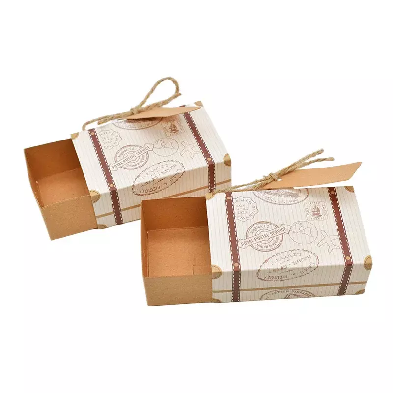 Дорожный чемодан на заказ, коробка для конфет из крафт-бумаги, подарок, женское украшение, товары для рождественской бумаги, подарочная упаковка