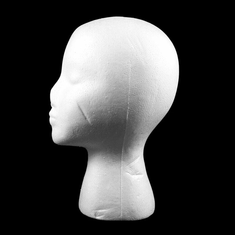 3X 27.5 X 52Cm Dummy / Mannequin Head Female Foam(Polystyrene) Exhibitor For Cap, Headphones