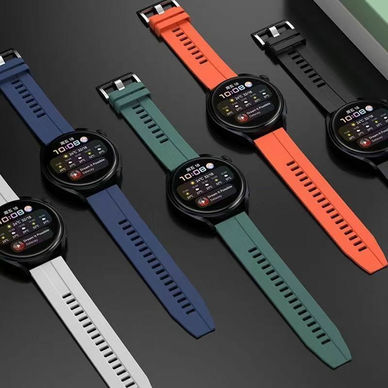 สายนาฬิกา20มม. 22มม. สำหรับ Samsung Galaxy Watch 5/Pro/4/CLASSIC/Active 2ซิลิโคนกีฬากำไล HUAWEI WATCH GT 3-pro-2-2e