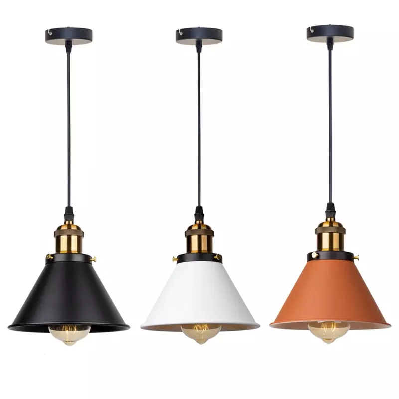 Подвесные светильники в стиле лофт, лампа в стиле российского ретро, лампа с абажуром для кухни, столовой, спальни, домашнее освещение E27