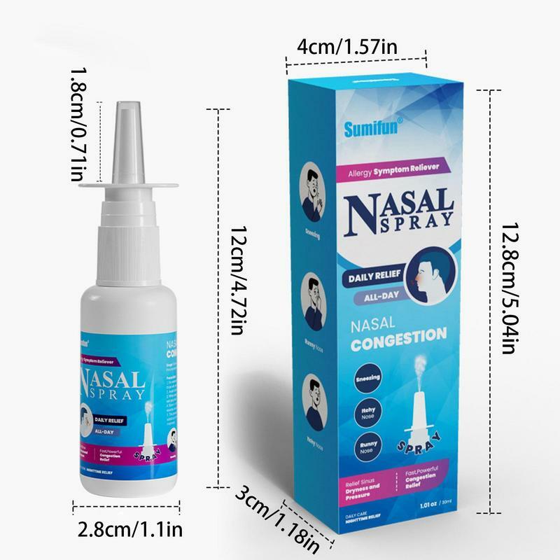 Spray Nasal Hidratante Descongestionante, Água do Mar Pura para Nariz Seco, Alívio do Nariz, 30ml