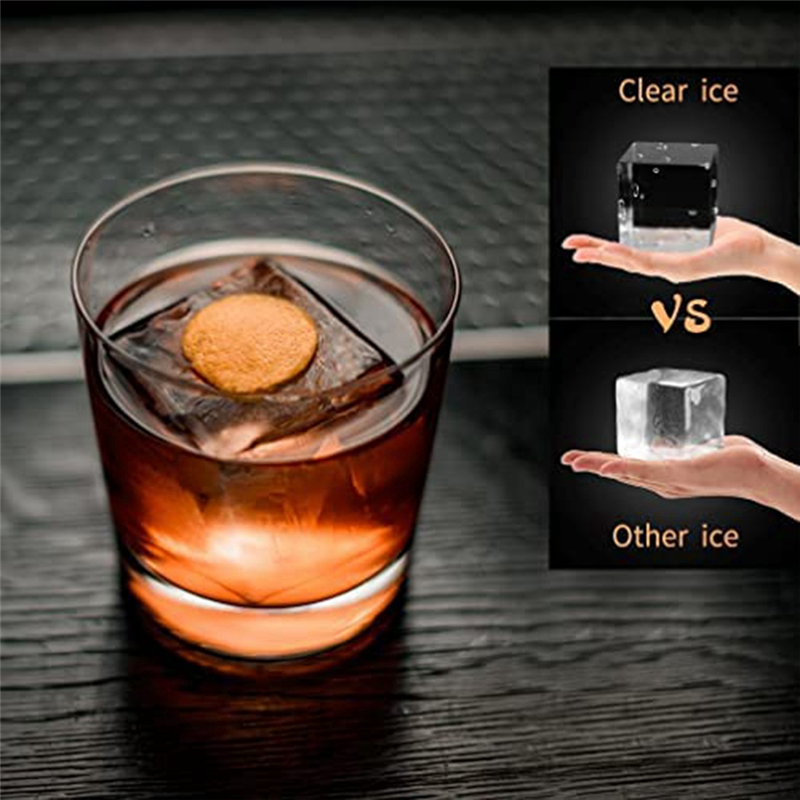 Clear Ice Maker, Clear Ice Square Tray Make 8 Big Square Ice Square, Crystal Clear Ice Square Maker for Cocktails