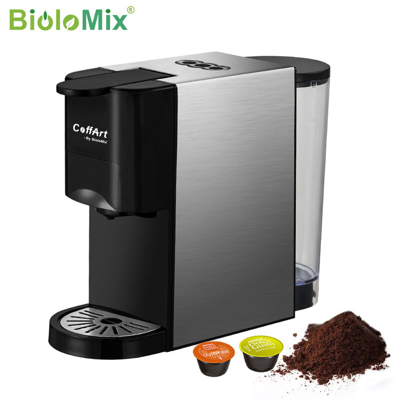 BioloMix-cafetera Espresso 3 en 1, máquina de café con cápsulas múltiples, 19Bar, 1450W, compatible con Nespresso,Dolce Gusto y café en polvo