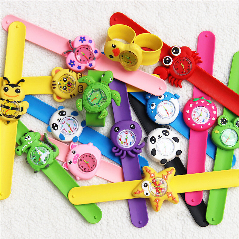 Desenhos animados animais pulseira relógios para crianças, relógio infantil, brinquedos do bebê, menino, menina, 2-15 anos, presente de aniversário