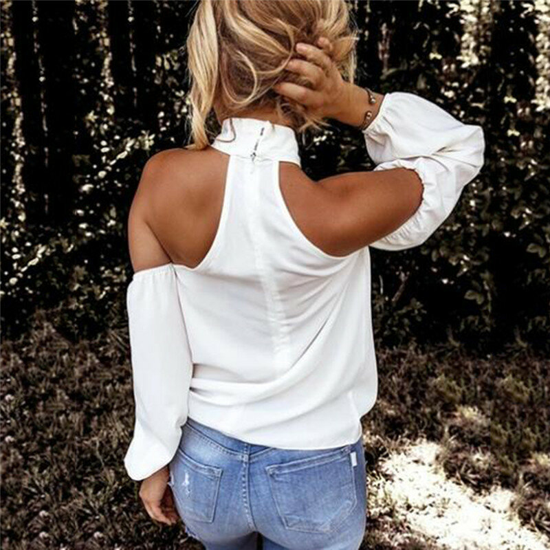 Bluzka z odkrytymi ramionami biała bluzka damska bluzka Bodycon eleganckie lato seksi koszulka kobiece bluzy koszulki