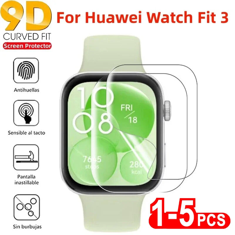 Filme macio de hidrogel para Huawei Watch, protetor de tela anti-risco, acessórios HD Smartwatch, sem vidro, Fit3