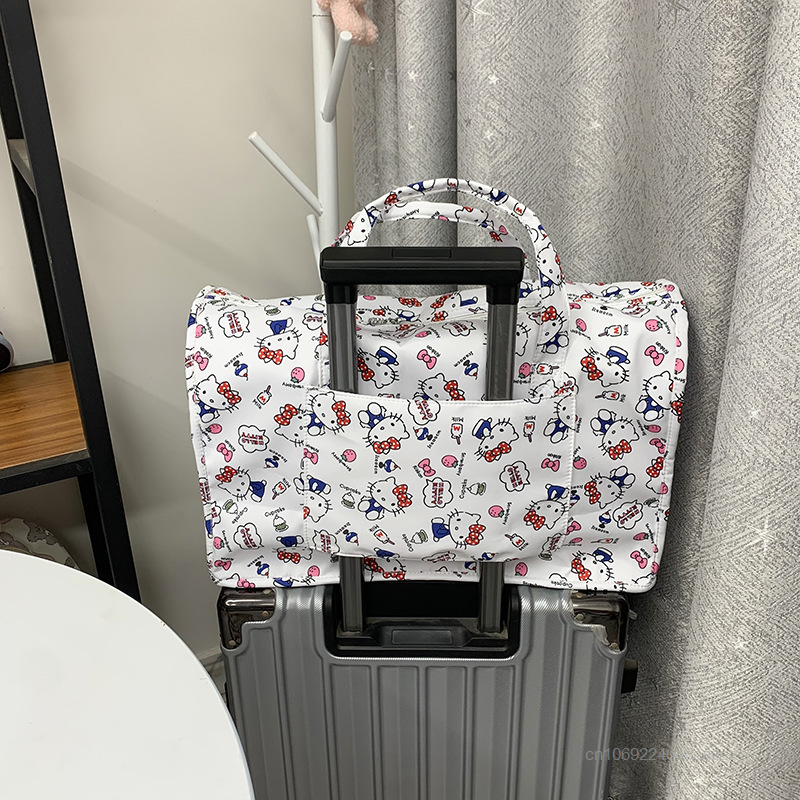 Sanrio-Bolso de Hello Kitty para mujer, bolsa de Fitness portátil Y2k, bandolera de viaje de corta distancia, bolsos estéticos de dibujos animados