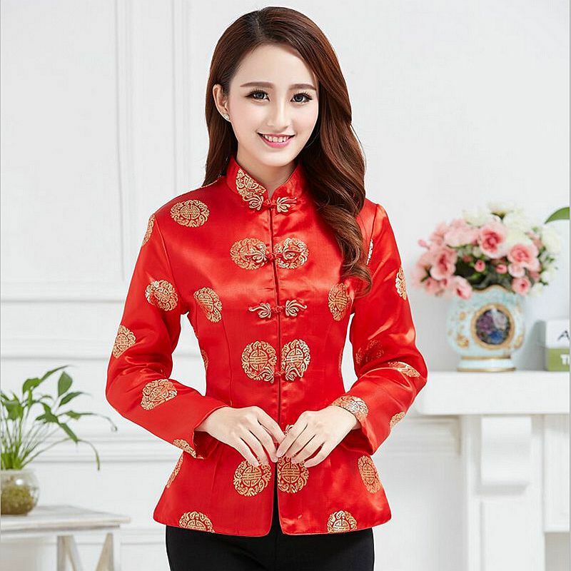 Plus Größe Tang-anzug Jacke Hemd Traditionelle Chinesische Kleidung Weibliche Frauen Retro Vintage Qipao Cheongsam Top Bestickt Bluse