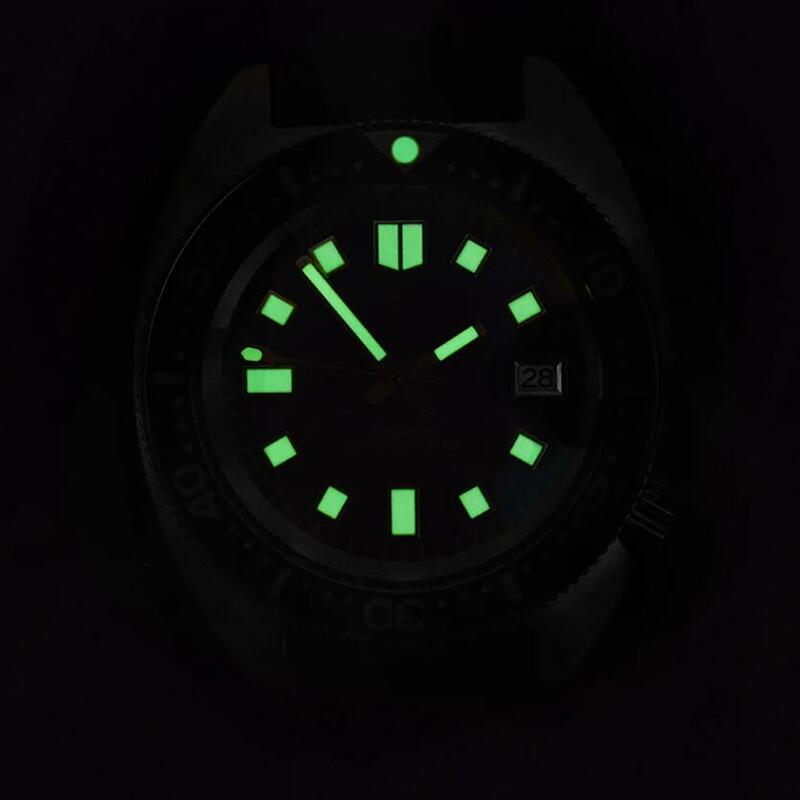 Retangula rdunae r2 clássico masculino relógio de negócios 150m mergulho japão luminoso 6105 8110 movimento relógio mecânico