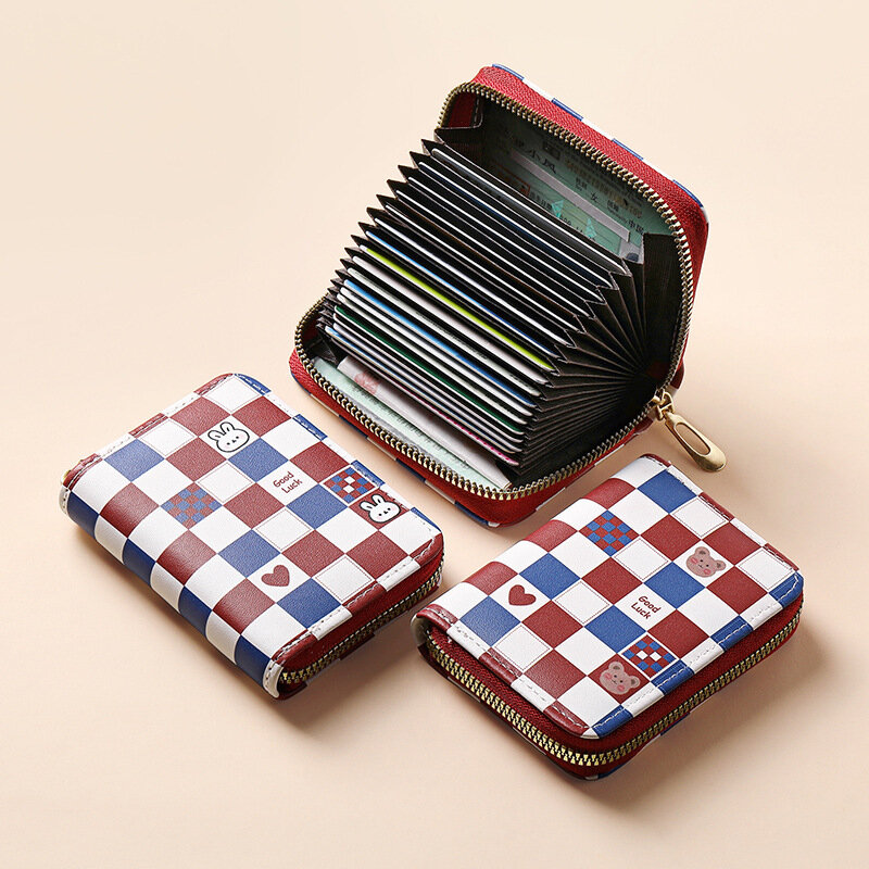 Niedliche Geldbörse kurze Frauen Brieftasche Mode Anti-Ent magneti sierung Brieftasche Multi-Karte große Kapazität Kredit ausweis Inhaber Brieftasche