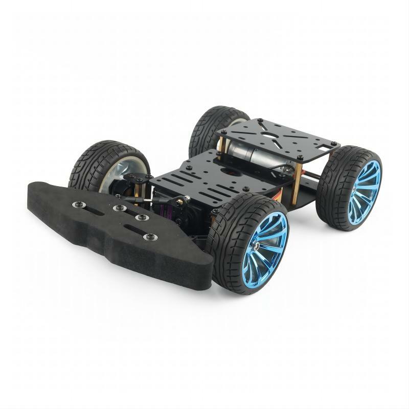 Ackerman-chasis de Metal con Motor de GA25-370 para Robot Arduino, Kit de bricolaje, tracción trasera, e-race, 4WD