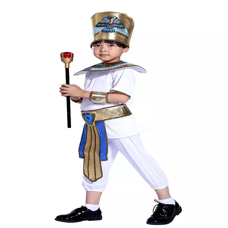 Ancient Egyptian Pharaoh Cosplay Costume para Crianças, Cleópatra, Príncipe, Princesas, Halloween, Carnaval, Menino, Menina, Acessórios