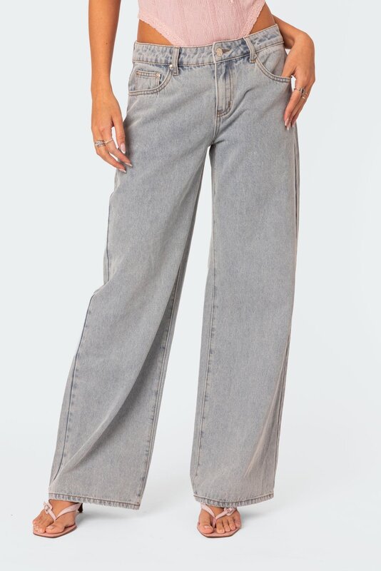 Женские брюки Y2k, джинсы, повседневные брюки, прямые свободные уличные брюки, уличные брюки с бантом, винтажные длинные брюки с большим горлом